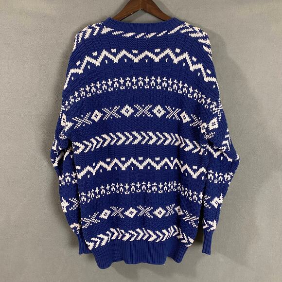 GAP‎ Chunky Knit Holiday Light Up Sweater Ugly Christmas 1986-2016 Blue & White - Picture 9 of 10